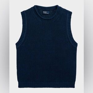 Navy Sleeveless Knit Sweater